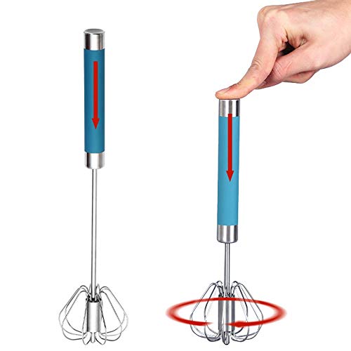 ROIY Manual For Hornear Herramientas De Acero Inoxidable Semi-automática Giratoria De Silicona Batidor De Huevo Prensa Tipo Espiral Eggbeater Mano Agitar Presión
