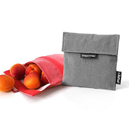 Roll'eat - Snack'n'Go Eco - Bolsa Merienda Porta Snacks Ecológica y Reutilizable sin BPA, Negro