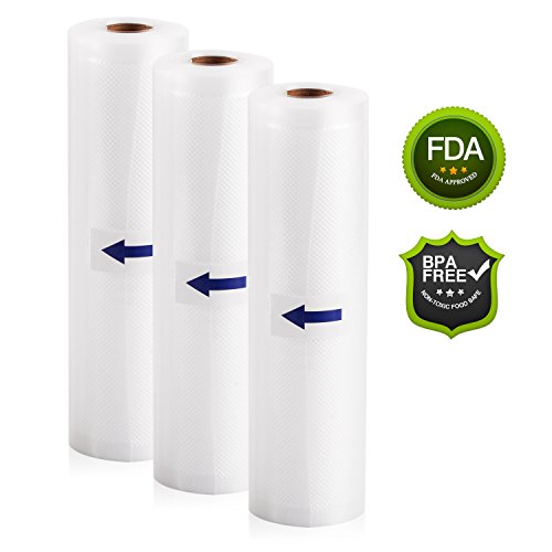 Rollos para Envasadora Sellador de Vacío 3 pack 20x500cm Bolsas Profesional para la Conservación de Alimentos Protector la Comida para Cocina
