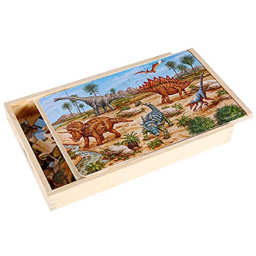 Rompecabezas Rompecabezas De Piso De Dinosaurio Para Inteligencia Educativa Para NiñOs Aprendizaje Preescolar Rompecabezas Educativo Juguetes 24 Piezas Juguetes De Madera 3-5-6 AñOs
