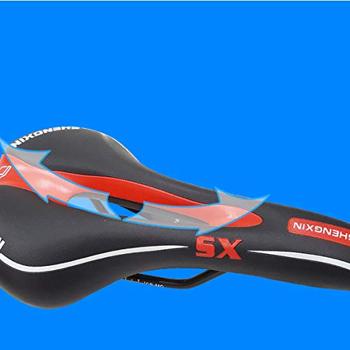 RONGJJ Cojín Sillín de Gel para Bicicleta con Funda de Lluvia, Sillín de Bici de Montaña Cómodo, Asiento de Bicicleta, Sillín de Ciclismo Portátil para MTB Espuma, Red