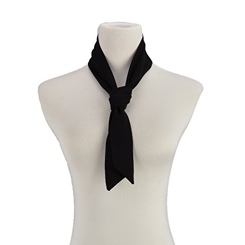 RongShi Señoras Gargantilla Pañuelo delgado De las mujeres Fino largo Bufanda de cuello Corbata Arco Gasa 200cm (Negro)