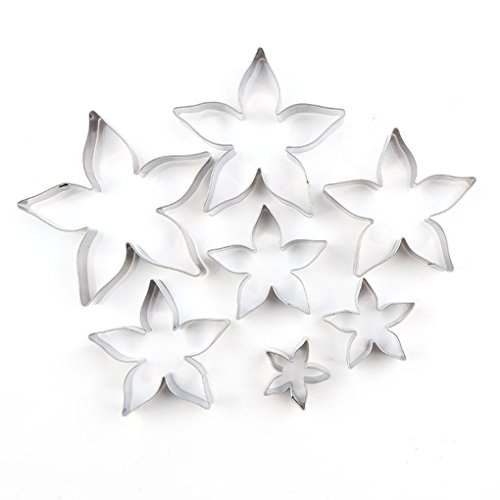 rongweiwang 7pcs Rose Flor del cáliz de Corte con Troquel de Troquelado Torta del Acero Inoxidable pastelería Hornear cortadores de pastelería Molde de la hornada Pasta de azúcar de la Galleta