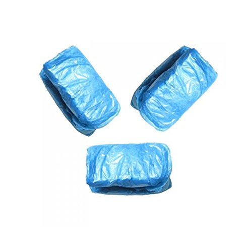 Rosenice - Cubrezapatos médicos desechables de plástico, color azul, 100 unidades