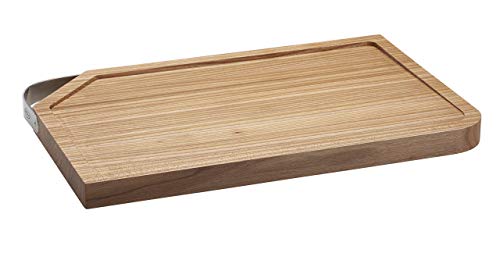 RÖSLE 15032 Tabla de Cortar con Mango de Acero Inoxidable, Madera, Naturaleza, 36 x 24 x 2.5 cm