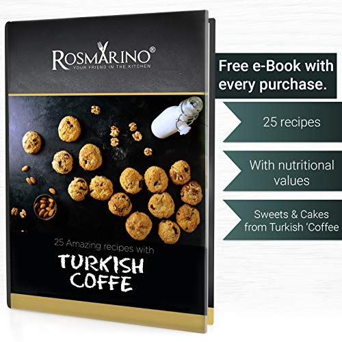Rosmarino Jarra de Café Turco 900 ml - Cafetera Turca de Acero Inoxidable 18/10 - Cafetera Inducción apta para todo tipo de Cocinas y Lavavajillas