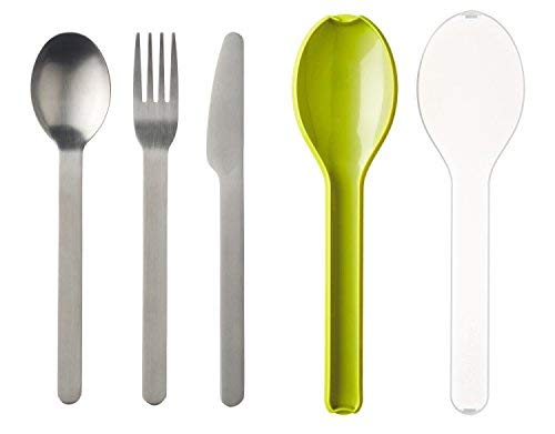 Rosti Mepal 105760091200 Set de Cubiertos Ellipse Acero Inoxidable/Polipropileno limón 19,5 x 5,1 x 2,3 cm 3 Piezas