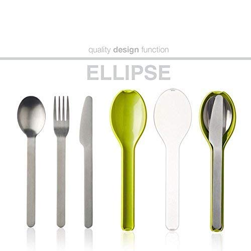 Rosti Mepal 105760091200 Set de Cubiertos Ellipse Acero Inoxidable/Polipropileno limón 19,5 x 5,1 x 2,3 cm 3 Piezas