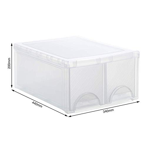 Rotho Frontbox, caja de cajones grande con 2 cajones, Plástico PP sin BPA, transparente, twin 44.0 x 34.0 x 20.0 cm