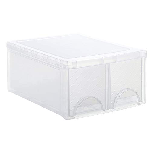 Rotho Frontbox, caja de cajones grande con 2 cajones, Plástico PP sin BPA, transparente, twin 44.0 x 34.0 x 20.0 cm