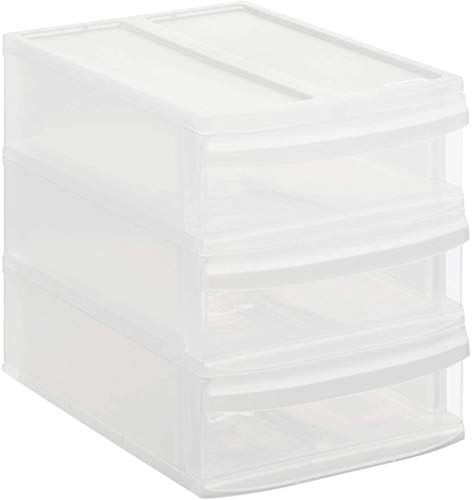 Rotho Systemix, Cajón con 3 cajones, Plástico PP sin BPA, transparente, S, A5 26.5 x 19.2 x 23.3 cm