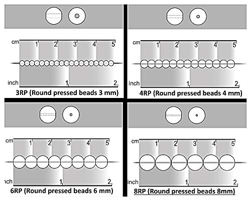 Round Beads, checas prensadas cuentas de vidrio, redondas 3mm, 4mm, 6mm, 8mm de diámetro . Color: Jet Black. Un total de 275 piezas de perlas. Set 1CRP 401 (3RP004 4RP010 6RP014 8RP001)