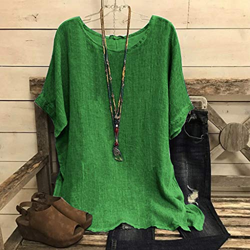 ROVNKD - Túnica para mujer de algodón, mezcla de algodón verde XXXXXL