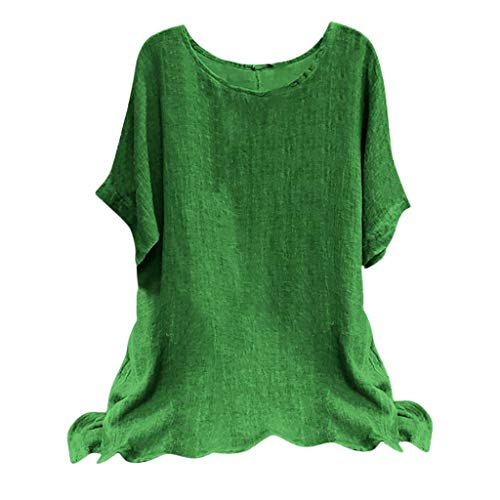 ROVNKD - Túnica para mujer de algodón, mezcla de algodón verde XXXXXL
