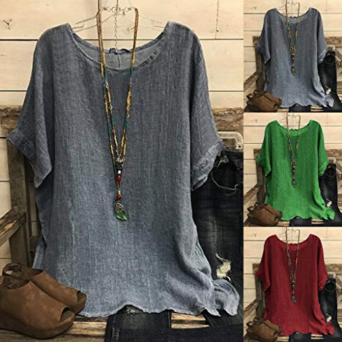 ROVNKD - Túnica para mujer de algodón, mezcla de algodón verde XXXXXL