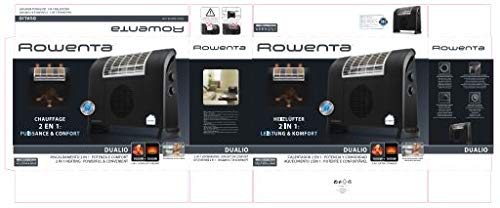 Rowenta Dualiio IR5010F1 Calefactor y radiador de 2000 W o 1000 W, apto para baño con termostato mecánico con posición antiescarcha y cable enrollable