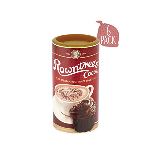 Rowntree's Cacao en polvo para hornear, bebida instantánea de chocolate caliente, 250 g (paquete de 6)