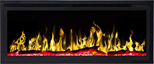 ROYAL 42 chimenea eléctrica 3D de pared/para empotrar LED AFLAMO. Modelo 2019