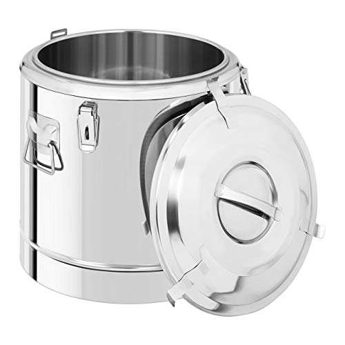 Royal Catering Contenedor Isotérmico Acero Inoxidable Termo Inox. RCTP-35E (Doble Capa, Almacenamiento De Calor Hasta 12 h, 35 Litros)