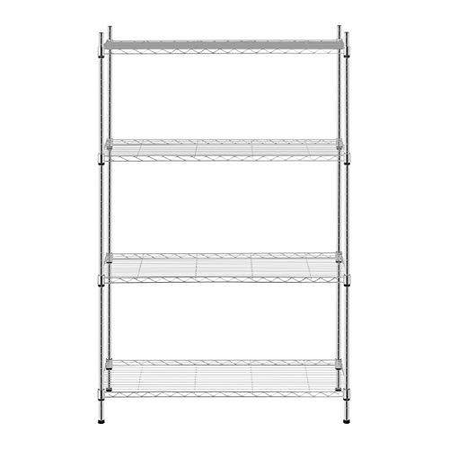 Royal Catering Estantería De Metal para Cocina RCMR-1370P19 (4 Estantes De 35 x 55 cm, Capacidad Total:150 kg, Superficie Cromada)