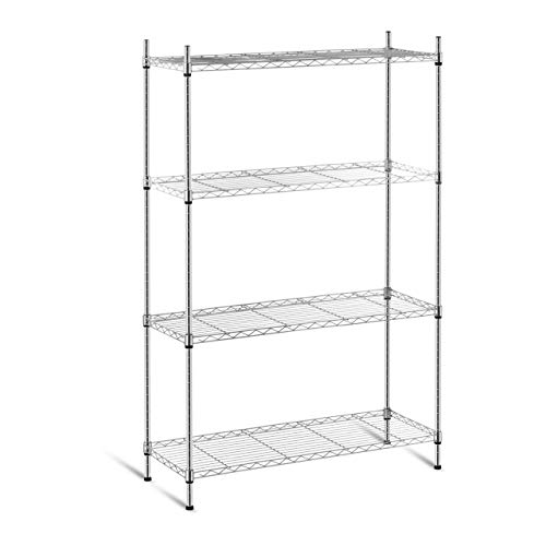 Royal Catering Estantería De Metal para Cocina RCMR-1370P19 (4 Estantes De 35 x 55 cm, Capacidad Total:150 kg, Superficie Cromada)