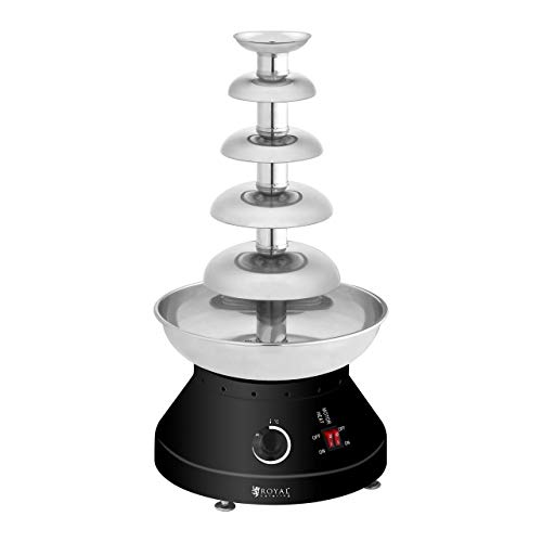 Royal Catering Fuente De Chocolate eléctrica Cascada Fodue RCCF-210 (215 W, 5 Niveles, 30-110 °C, 4 L Capacidad, 10-12 h Ciclo de trabajo)