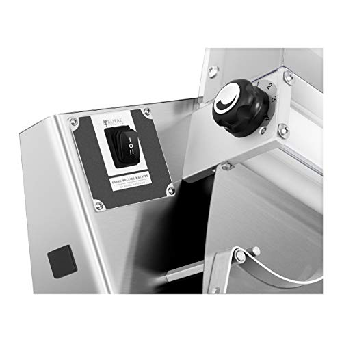 Royal Catering Máquina Laminadora para Pizza Pizzería RC-DRM310 (Ø de 14 a 29 cm, 2 Rodillos, Espesor de Masa de 0-5 mm)
