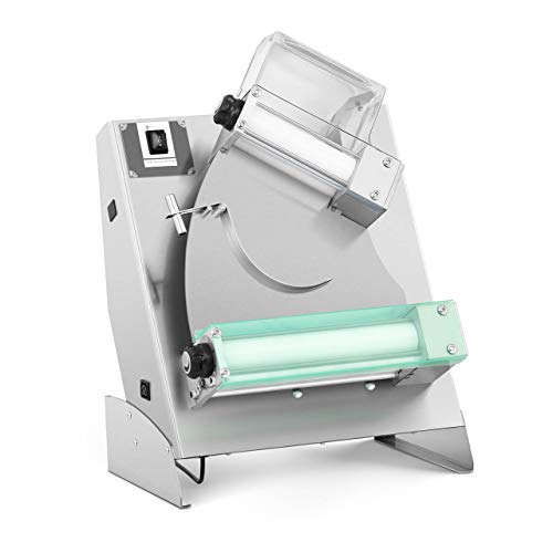 Royal Catering Máquina Laminadora para Pizza Pizzería RC-DRM310 (Ø de 14 a 29 cm, 2 Rodillos, Espesor de Masa de 0-5 mm)