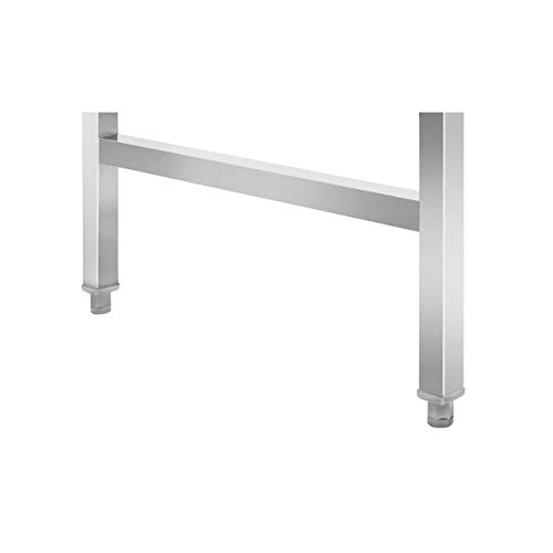 Royal Catering RCAT-120K Mesa Plegable de Acero Inoxidable Mesa de Trabajo (60,00 x 120,00 x 90,50 cm, Capacidad de carga 120 kg, Altura ajustable 10 mm)