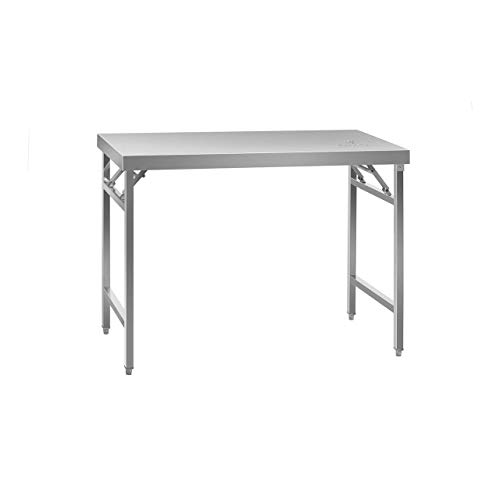 Royal Catering RCAT-120K Mesa Plegable de Acero Inoxidable Mesa de Trabajo (60,00 x 120,00 x 90,50 cm, Capacidad de carga 120 kg, Altura ajustable 10 mm)