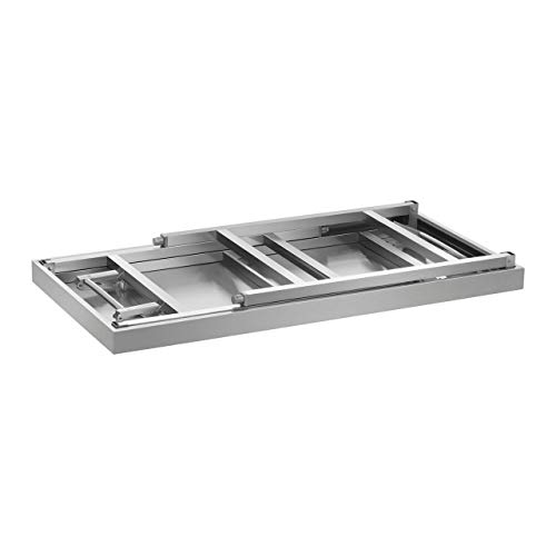 Royal Catering RCAT-120K Mesa Plegable de Acero Inoxidable Mesa de Trabajo (60,00 x 120,00 x 90,50 cm, Capacidad de carga 120 kg, Altura ajustable 10 mm)