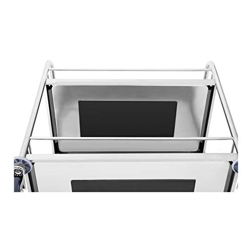 Royal Catering RCBW 2 Carro Cocina Carrito de Servicio con ruedas (2 bandejas de apoyo, Capacidad de Carga 2 x 50 kg, Distancia entre las Bandejas 48 cm) Acero Inox