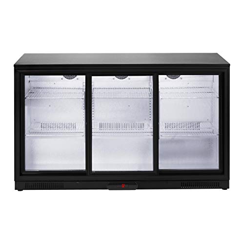 Royal Catering RCGK-318C Nevera Expositora de Bebidas Frigorifico Minibar Nevera para Bebidas Botellas Refrigerador (323 L, 2–10 °C, 220 W, 53x133,5x83,5 cm) Negro