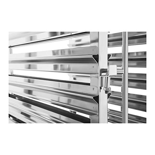 Royal Catering RCTW-30GN.1 Carro Bandejero Carrito para Bandejas (150 kg, Capacidad de Carga 30 Contenedores GN 1/1, Seguridad para los Contenedores) Acero Inox
