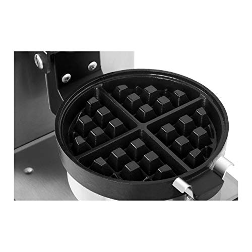 Royal Catering RCWM-1300-RE Gofrera Profesional Eléctrica Máquina Para Gofres Belgas Waffle Maker (1300 W, Ø 18 cm, Temporizador 99 min, giratoria)