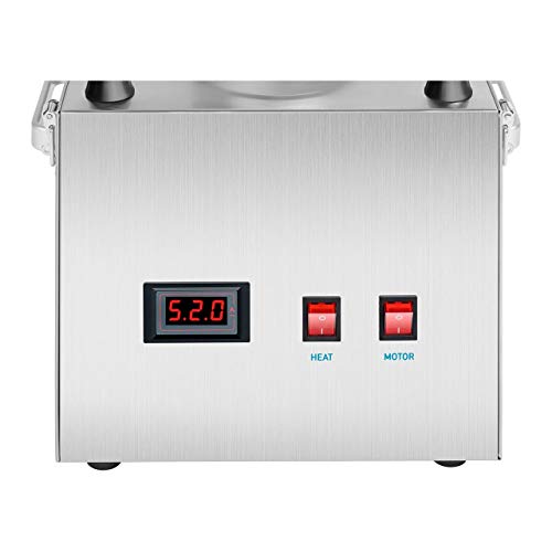 Royal Catering RCZK-SET1 Máquina de Algodón de Azúcar Algodonera Industrial (1.030 W, Ø 52 cm, 1 Unidad / 30 s, Cobertura Antisalpicaduras de Vidrio Acrílico) Acero Inox