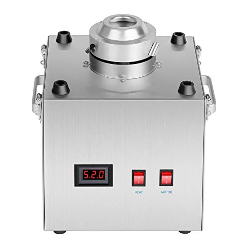 Royal Catering RCZK-SET1 Máquina de Algodón de Azúcar Algodonera Industrial (1.030 W, Ø 52 cm, 1 Unidad / 30 s, Cobertura Antisalpicaduras de Vidrio Acrílico) Acero Inox