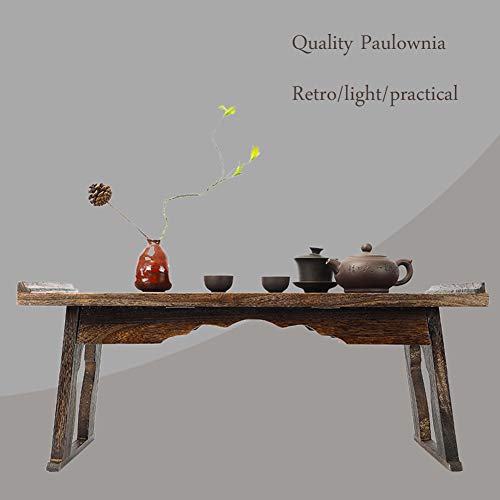 RR-YRL Madera Maciza Mesa De Té Mesa De Centro Plegable Paulownia Salón Sofá De La Oficina De Estilo Retro Mesa De Centro Rectangular Pequeña Mesa Cuadrada Mesa De Casa Bajo El Balcón