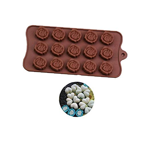 ruanxiangdong Torta del Molde De Silicona Antiadherente 15 Rose Agujeros Forma Pasta De Azúcar del Chocolate del Molde Que Hace La Torta para El Hogar De La Hornada por Los Amantes De La Hornada
