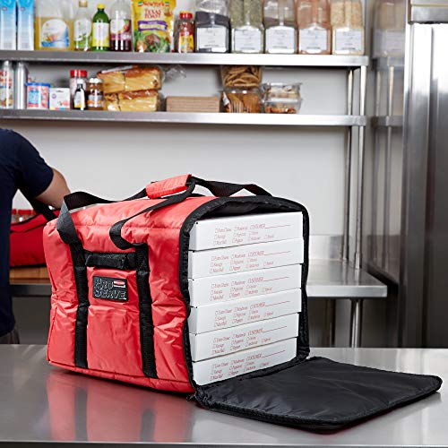 Rubbermaid Commercial Products FG9F3800RED Bolsa para El Transporte de Pizza, Aislamiento de Poliéster, Rojo