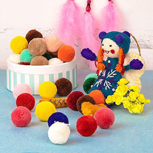 RUBY - Pompones de bola para manualidades, proyectos escolares, bricolages, DIY, costura (Rojo, Ø30mm)