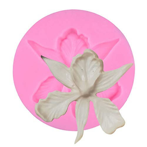 Ruby569y Moldes de silicona para galletas, galletas, galletas, pasteles, orquídeas, cupcakes, fondant, decoración de tartas, utensilios para hornear, bricolaje, color rosa
