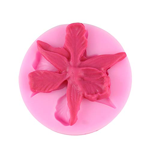 Ruby569y Moldes de silicona para galletas, galletas, galletas, pasteles, orquídeas, cupcakes, fondant, decoración de tartas, utensilios para hornear, bricolaje, color rosa