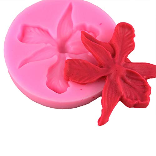 Ruby569y Moldes de silicona para galletas, galletas, galletas, pasteles, orquídeas, cupcakes, fondant, decoración de tartas, utensilios para hornear, bricolaje, color rosa
