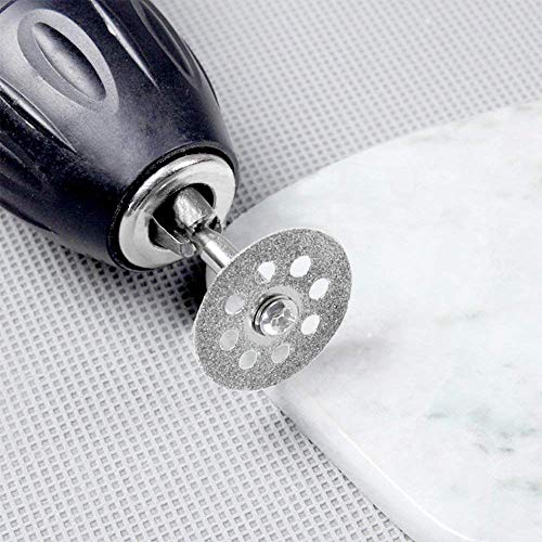 Rueda De Corte de Diamante, 10 Piezas 22 mm Mini Diamante Sierra Hoja de Corte Disco Rueda Set Con Mandril (3 Mm) y Destornillador Para Dremel Rotary Herramientas Cristal Gemas de Corte Discos