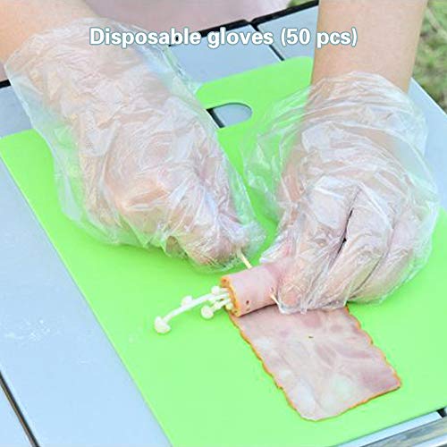 Ruiao - Juego de utensilios para asar a la parrilla, tenedor de papel de aluminio, brochetas de bambú para barbacoa, pinzas para cocinar en la puerta