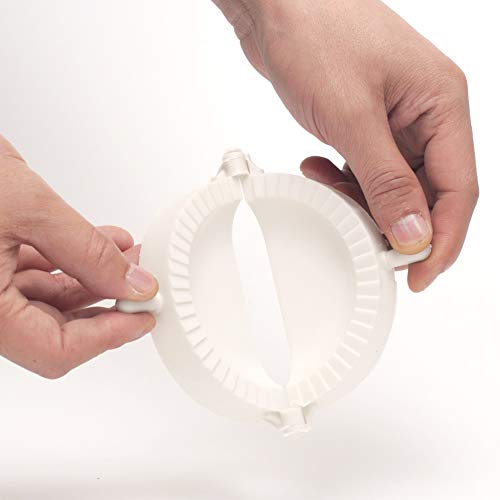 Ruiting Empanadillas Molde,Utensilio para hacer empanadillas y ravioli,Molde de Silicona para masa herramienta de cocina con mango 3pcs (Blanco)
