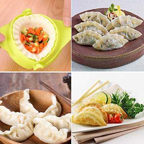 Ruiting Empanadillas Molde,Utensilio para hacer empanadillas y ravioli,Molde de Silicona para masa herramienta de cocina (Verde)