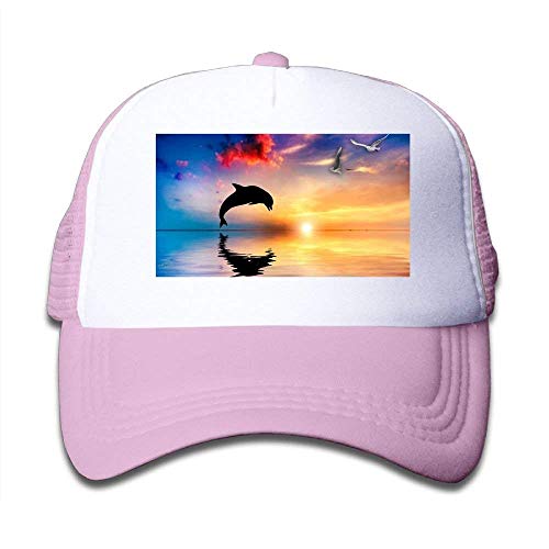 Rundafuwu Cap Flat Along Gorras de béisbol/Hat Trucker Cap Gorras de béisbol Hats Kid's Cap Dolphin Jumping Mesh Cap Dad Cap Baseball Hat Trucker Cap for Boys&Girls Adjustable Unique Personality Cap