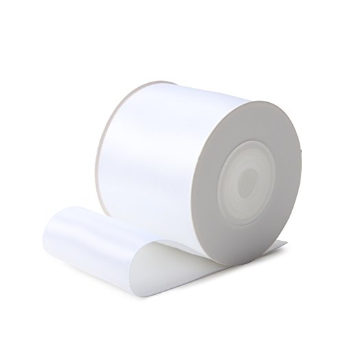RUSPEPA 50 mm Cinta De Raso De Doble Cara Ancha - 9 Metro (029 Blanco)